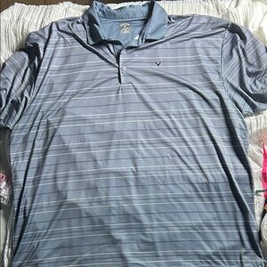 Callaway Men's Gray Striped Polo Shirt